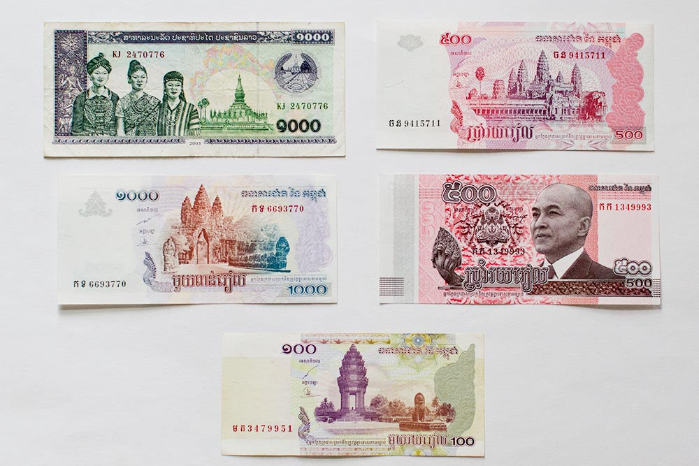 Камбоджийский риель. Почти на каждой купюре изображен город Ангкор