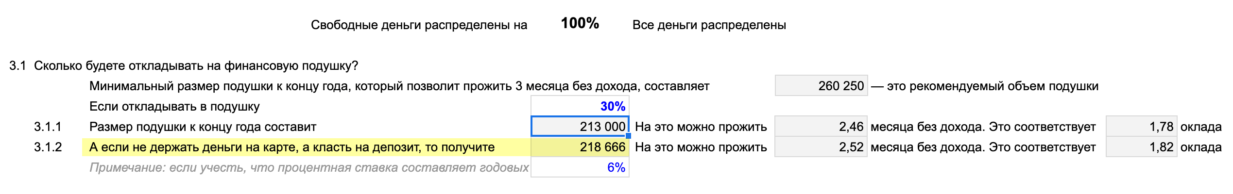Здесь видно, на сколько больше можно накопить, если пользоваться депозитом
