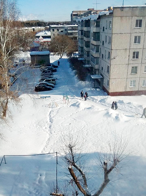 Это вид из другого нашего окна — и гололед