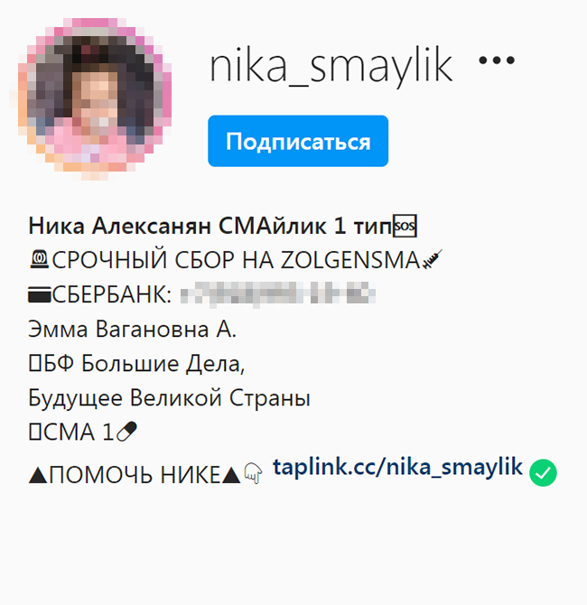 Этот аккаунт в «Инстаграме» менее подозрительный. Приведены основные данные