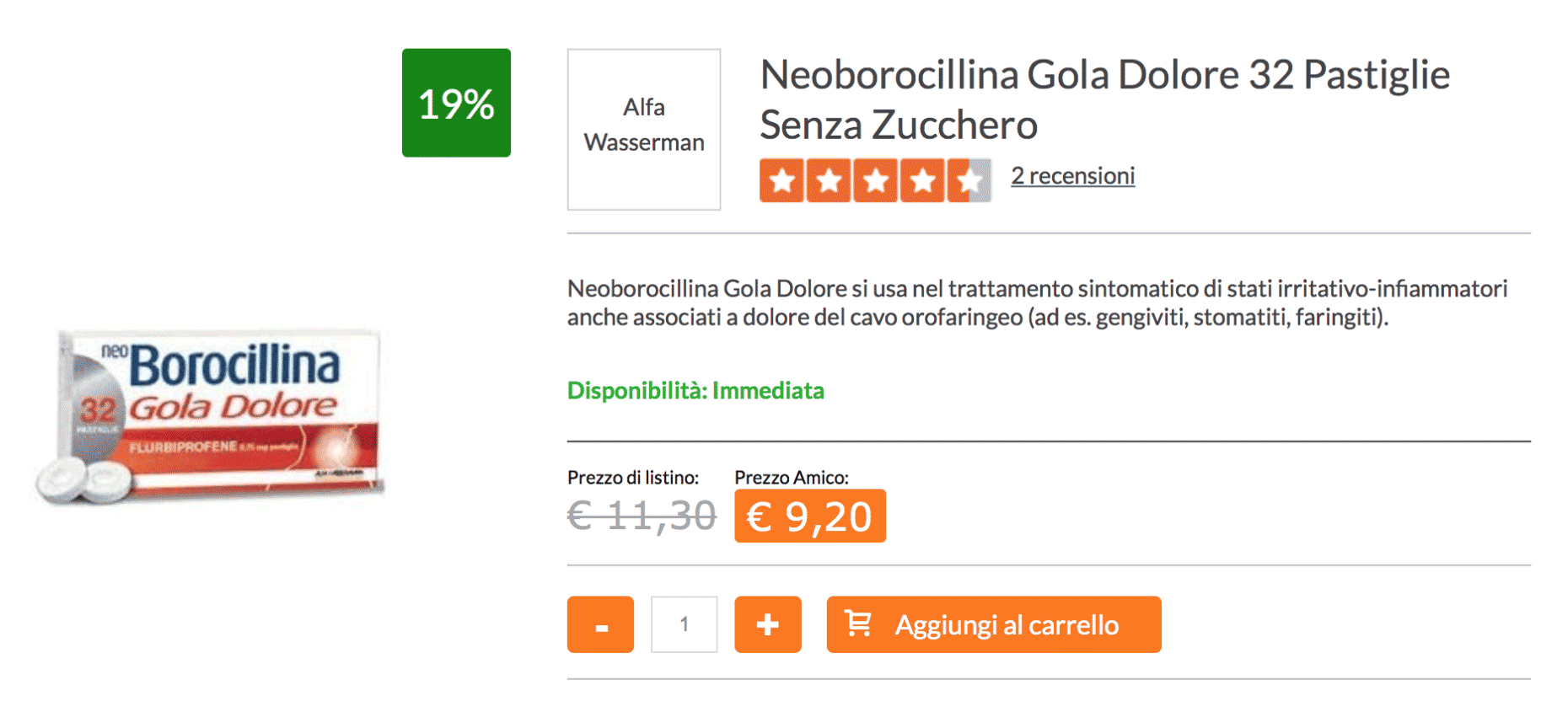32 пастилки от боли в горле — 9,2 €