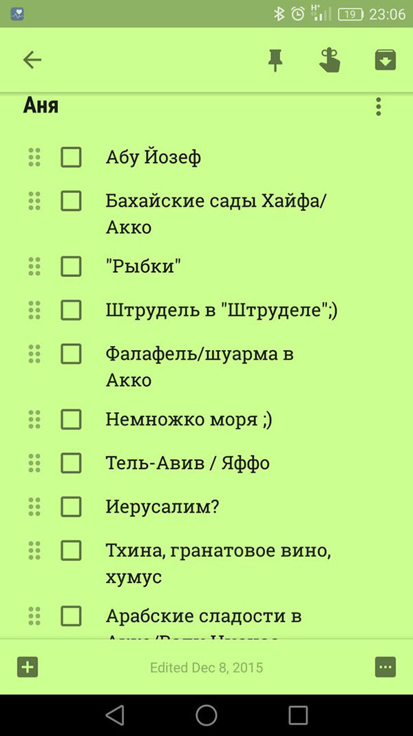 Когда подруга написала, что приезжает в гости на две недели, я составил список мест, куда обязательно надо поехать. Когда список стал в три раза больше, я остановился: все равно за короткий приезд весь Израиль не увидеть и не распробовать