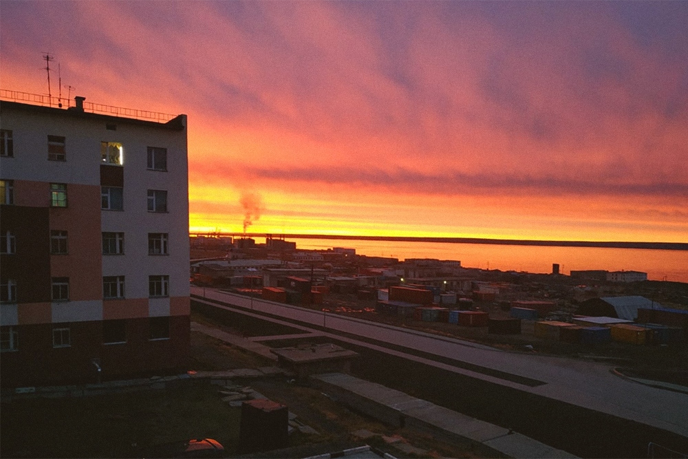 Закат в городе