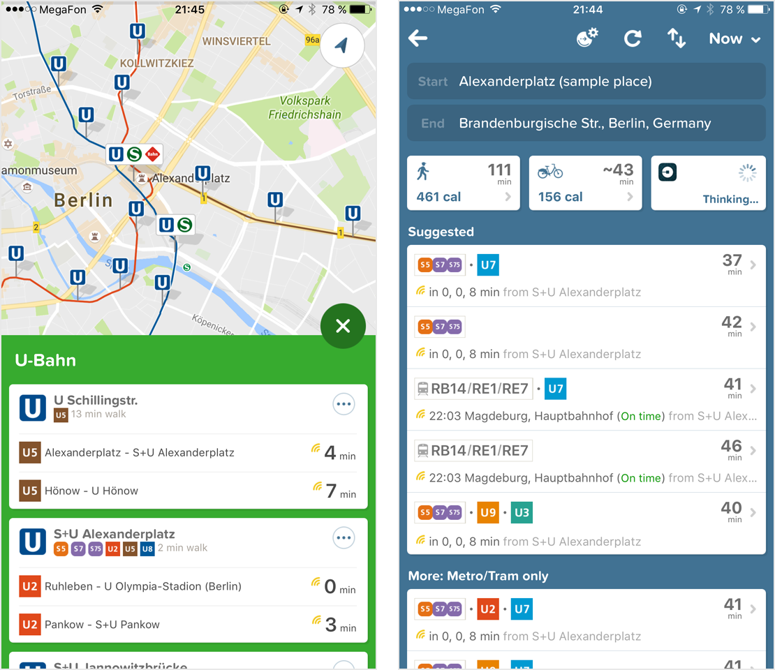 В большинстве европейских городов работает бесплатное приложение «Ситимаппер». «Ситимаппер» показывает на карте остановки общественного транспорта и пересадки, строит пешие и велосипедные маршруты