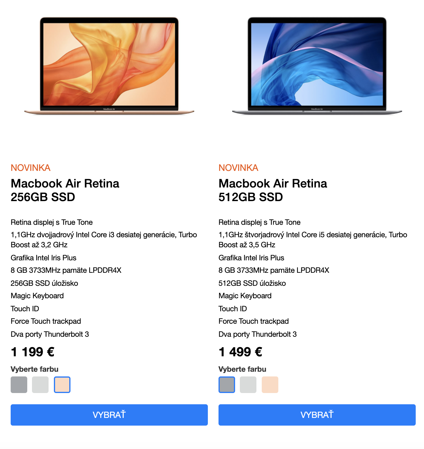 Макбук-эйр на сайте официального реселлера в Словакии стоит 1200—1500 €
