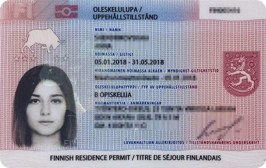 Такой документ мне выдали, когда я приехала в Хельсинки на учебу