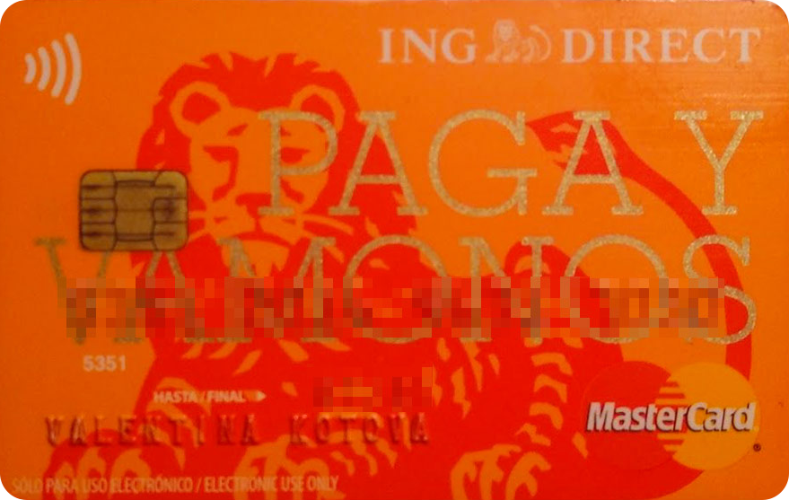 Моя карта от банка ING
