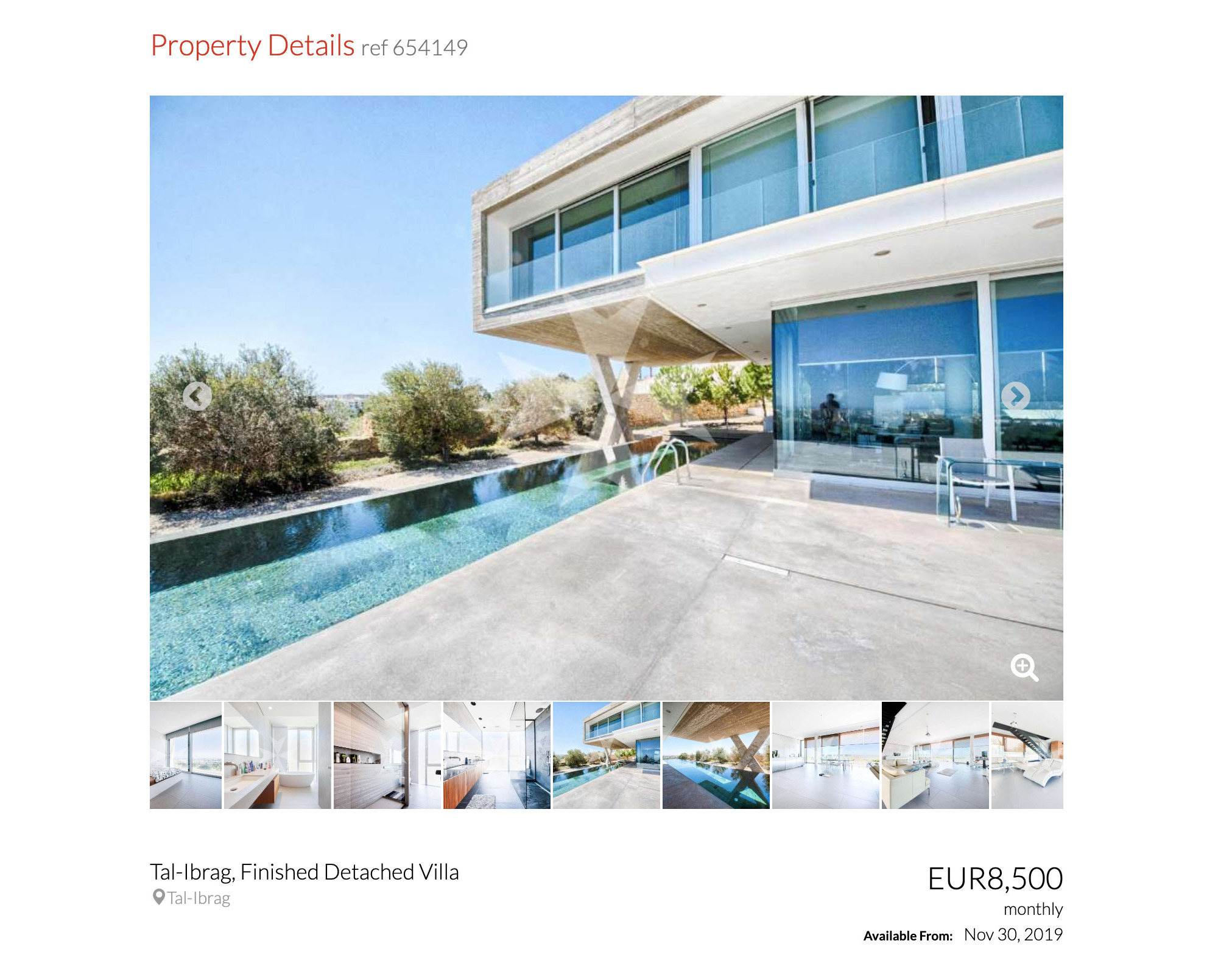 Вот такую виллу можно снять за 8500 € в месяц