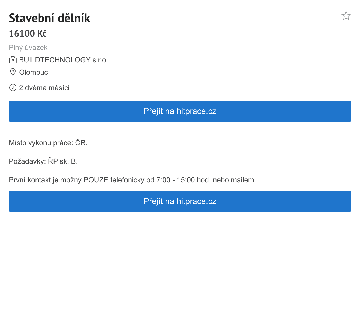Рабочему на стройке предлагают 16 100 Kč