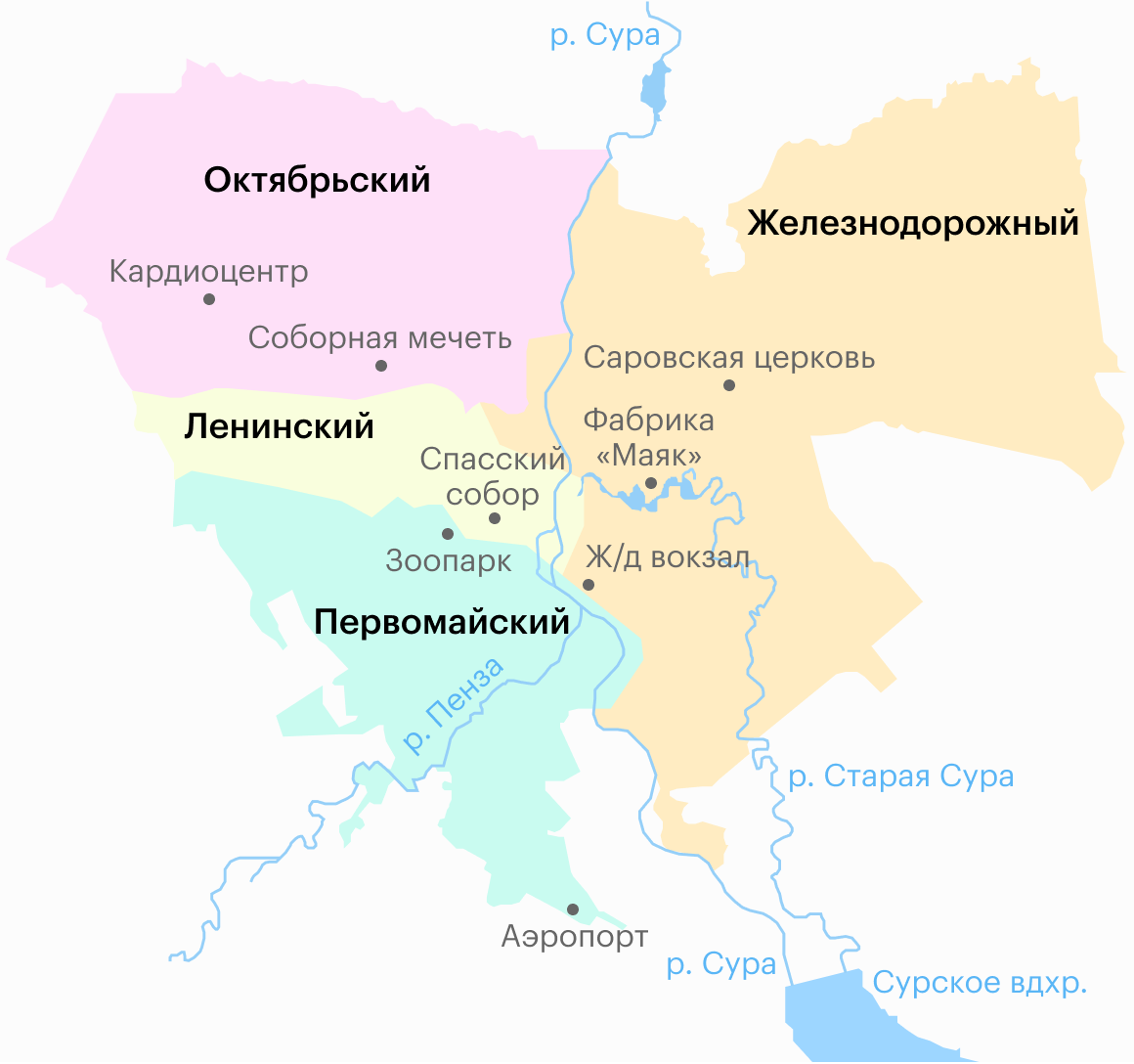 Районы Пензы
