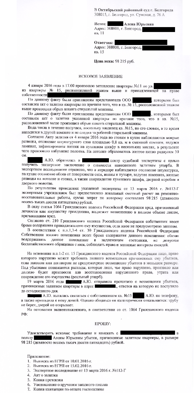 В заявлении подробно расскажите про аварию, опишите, какие убытки вы понесли и кто их должен возмещать