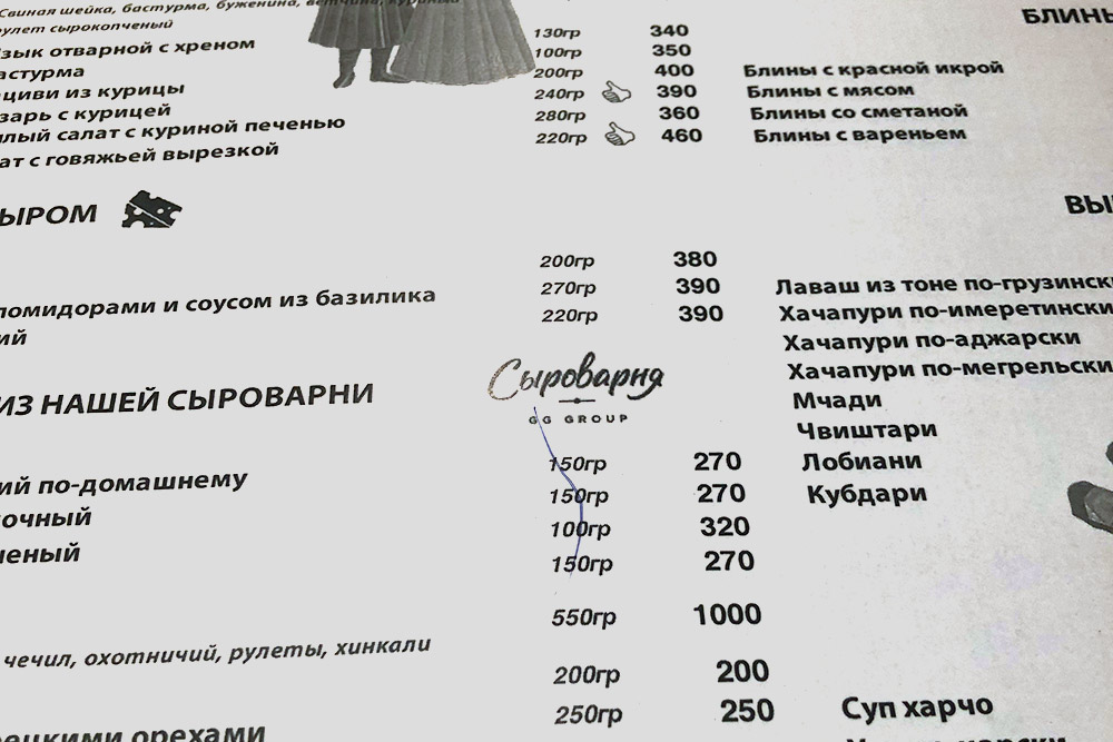 На меню следы шариковой ручки — такое уже нельзя давать гостям. Это нарушение