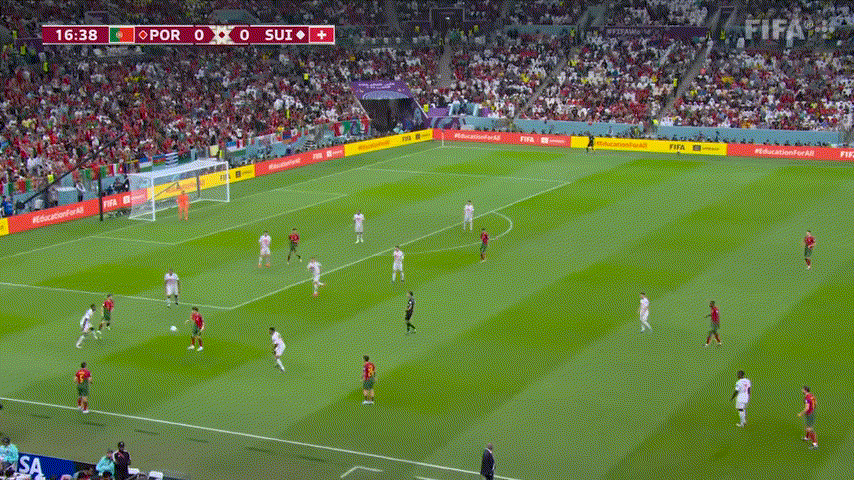 Первый гол Гонсалу Рамуша в ворота сборной Швейцарии. Источник: видео с ютуб-канала ФИФА
