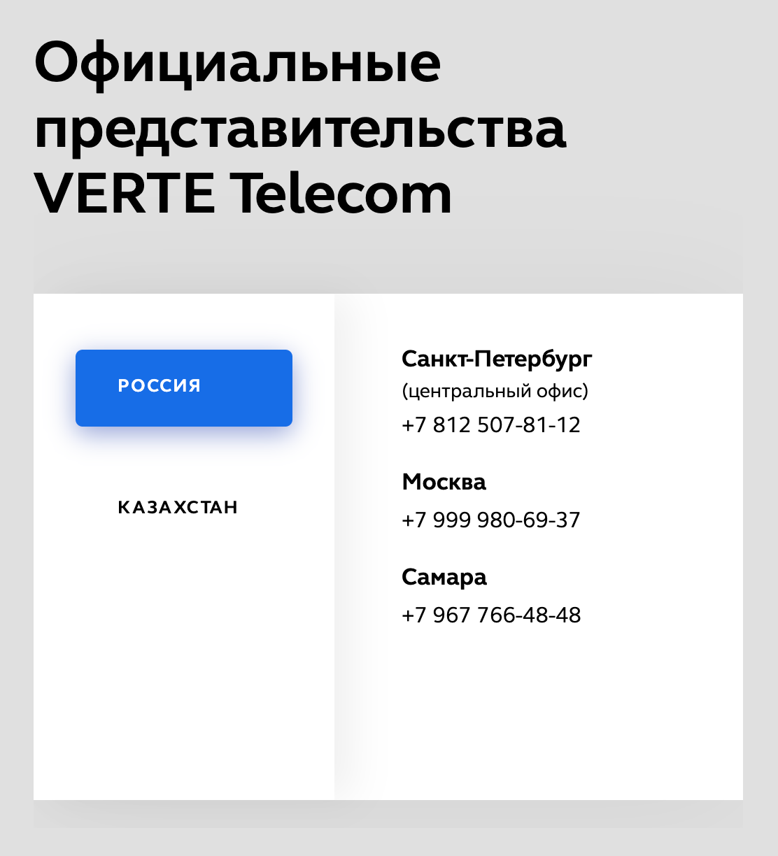 Если верить сайту, у компании есть представительства в России и Казахстане. Но прийти в офис и поговорить с менеджером не получится: все общение только в телефонном режиме. Российского юрлица Verte я тоже не нашел