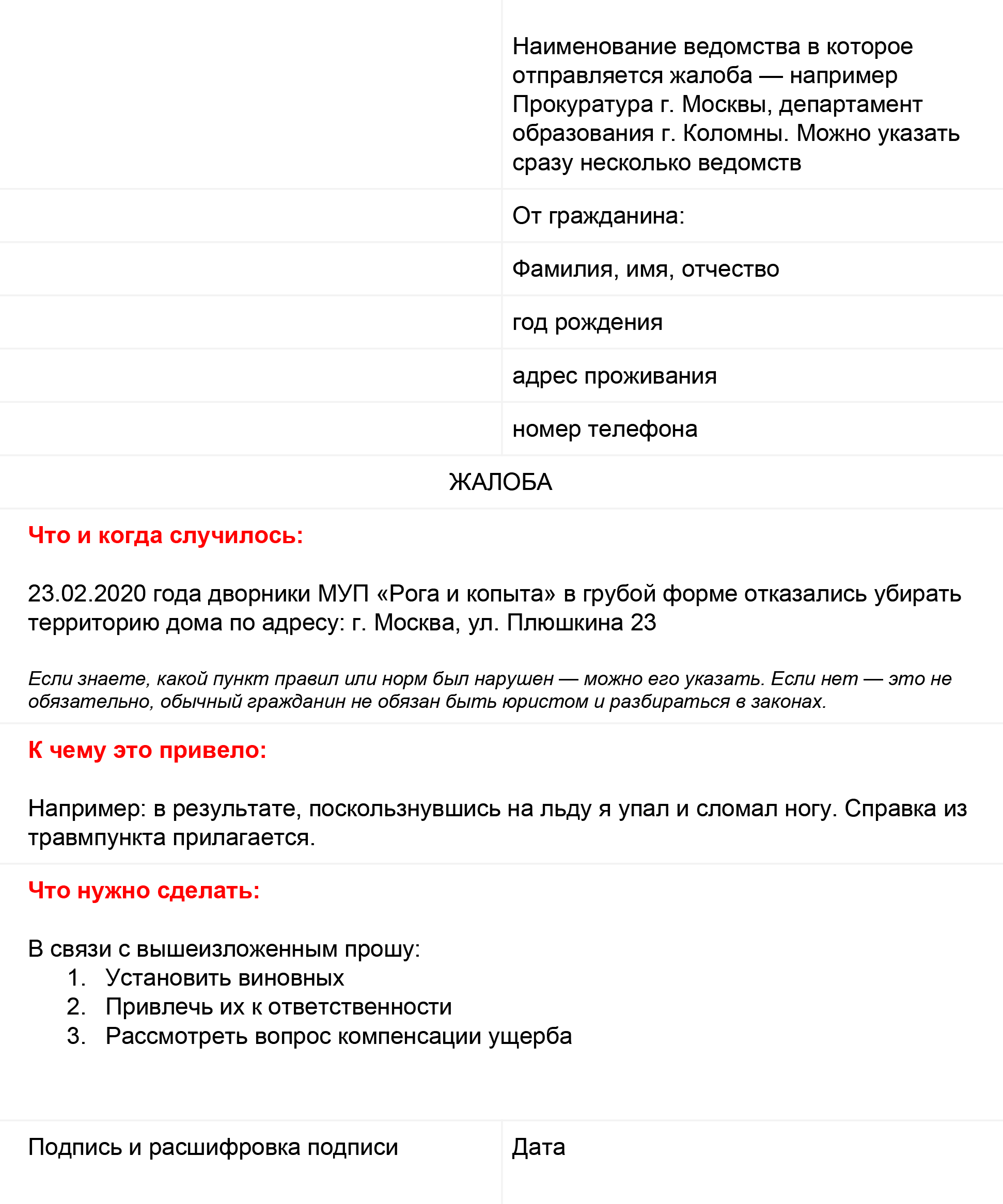 Как написать и подать жалобу в государственные органы: требования и