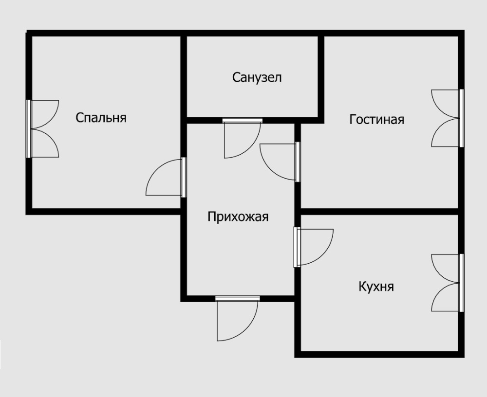 В этой квартире санузел расширили в сторону гостиной. И делать такую перепланировку запрещено, потому что протечка затопит жилую комнату соседей снизу