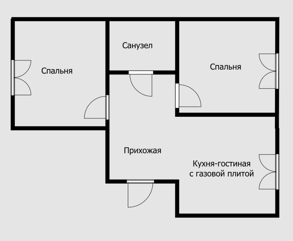Если варочная панель на кухне электрическая, то можно объединять ее с гостиной без проблем. Но если плита газовая, то хотя бы в жилых комнатах обязательно должны быть плотно закрывающиеся двери