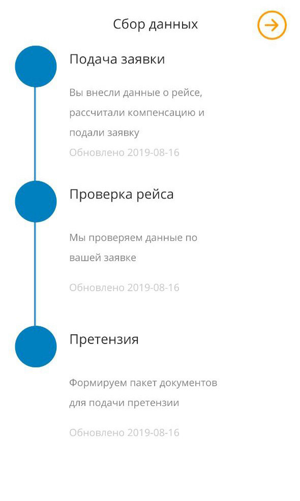 Этапы работы «Компенсэйр» можно посмотреть в личном кабинете