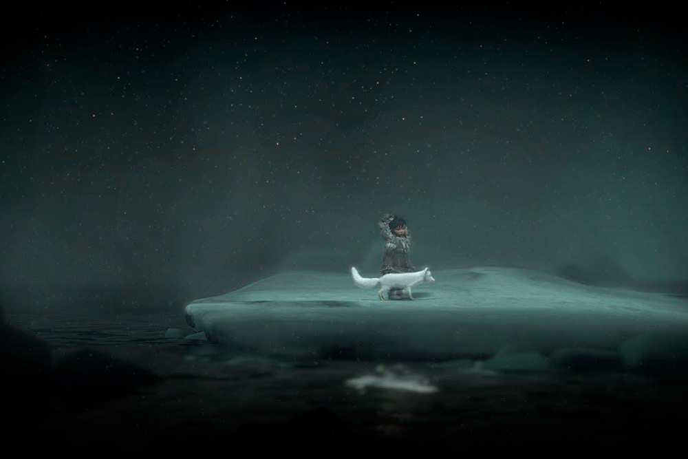 Игра Never alone — про девочку из народа инупиатов, которая живет на Крайнем Севере с ручным песцом. Очень атмосферная и красивая