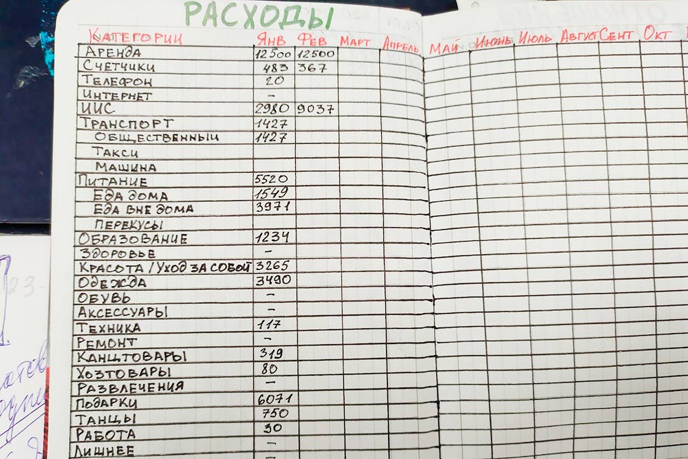 Все расходы я веду в приложении «Финансовый архитектор», а потом переношу их сюда. Мне так больше нравится