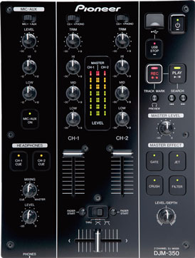 Pioneer DJM−350, 33 000 <span class=ruble>Р</span>. Ровный качественный пульт с эффектами и возможностью записи. Пригоден для скретча