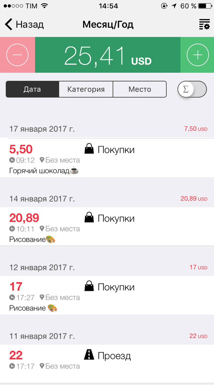 Юля установила в телефон программу, чтобы вести свой бюджет