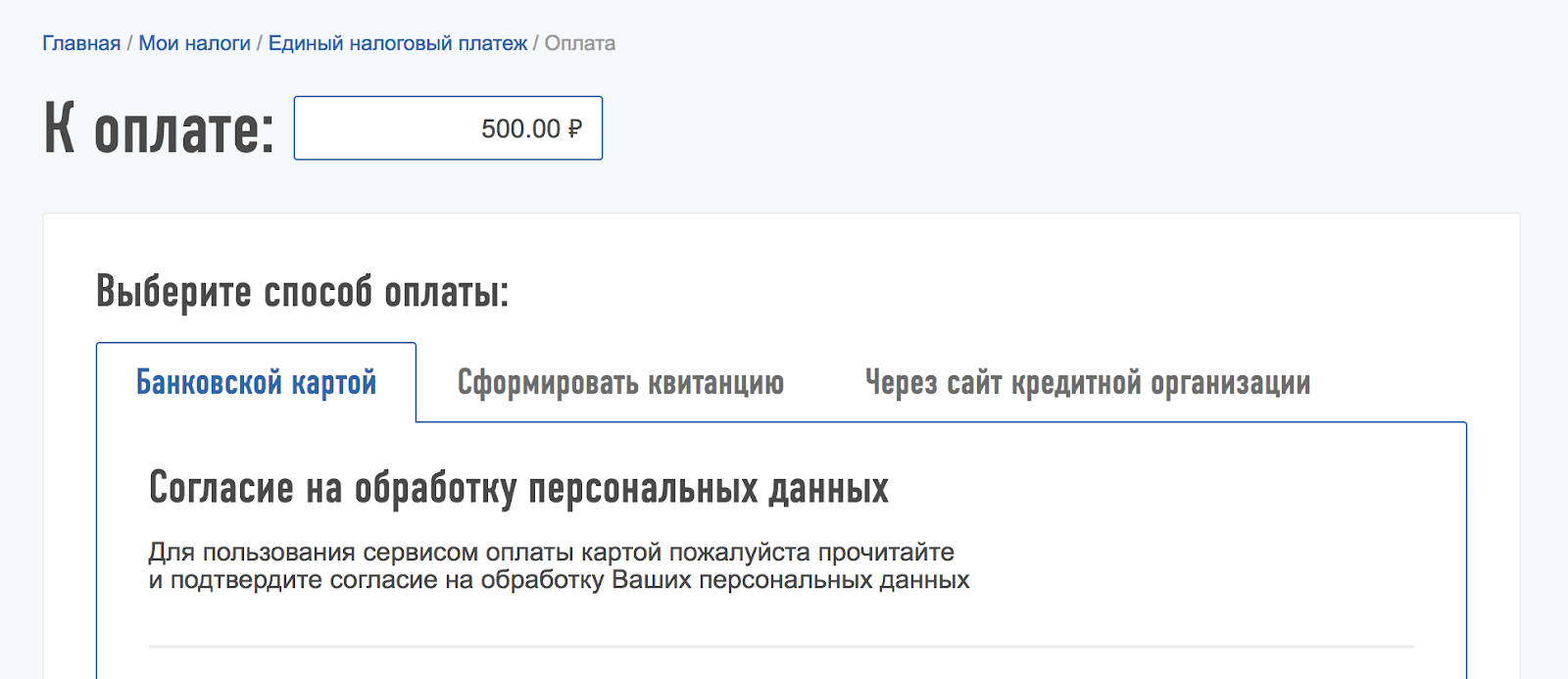 Заплатить можно любую сумму, вы сами ее указываете. Потом нужно выбрать способ оплаты, как с обычными налогами
