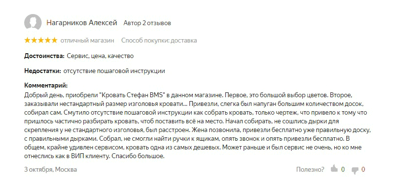 Похоже, отзыв заказной: он слишком подробный, все поля заполнены, рейтинг максимальный