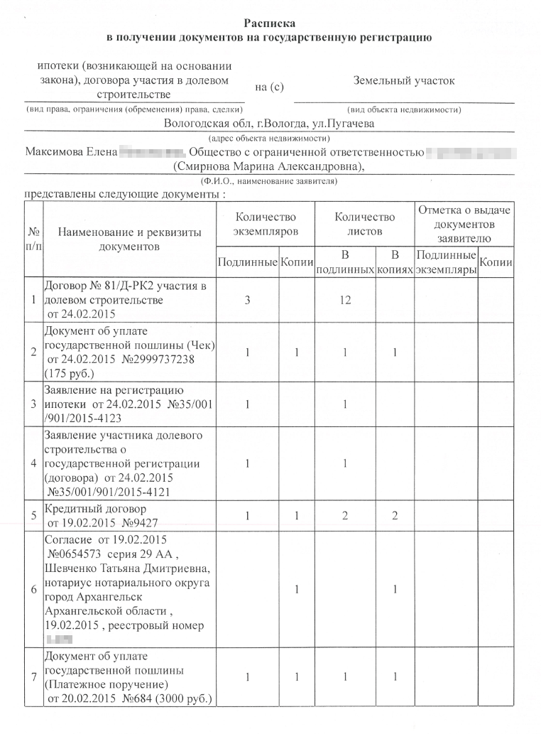 Для регистрации требовались не только оригиналы кредитного договора и документов об уплате госпошлины, но и их копии