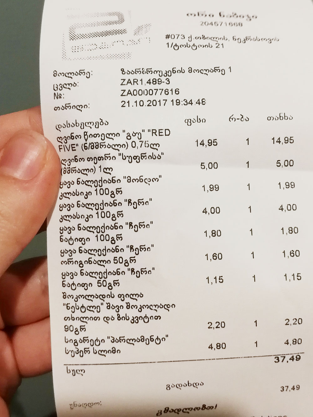 Теперь и не разберешь, что мы купили в тот день