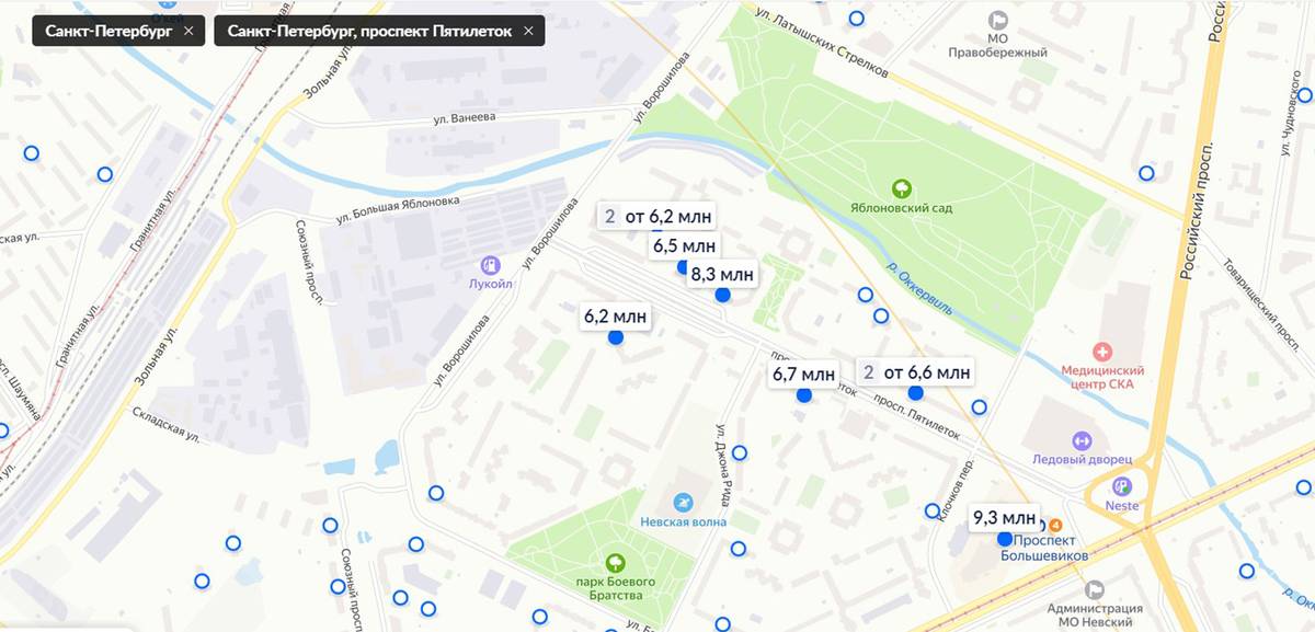 В Невском районе цены гораздо ниже, чем в центре, но по меркам Магнитогорска тоже запредельные. Источник: cian.ru