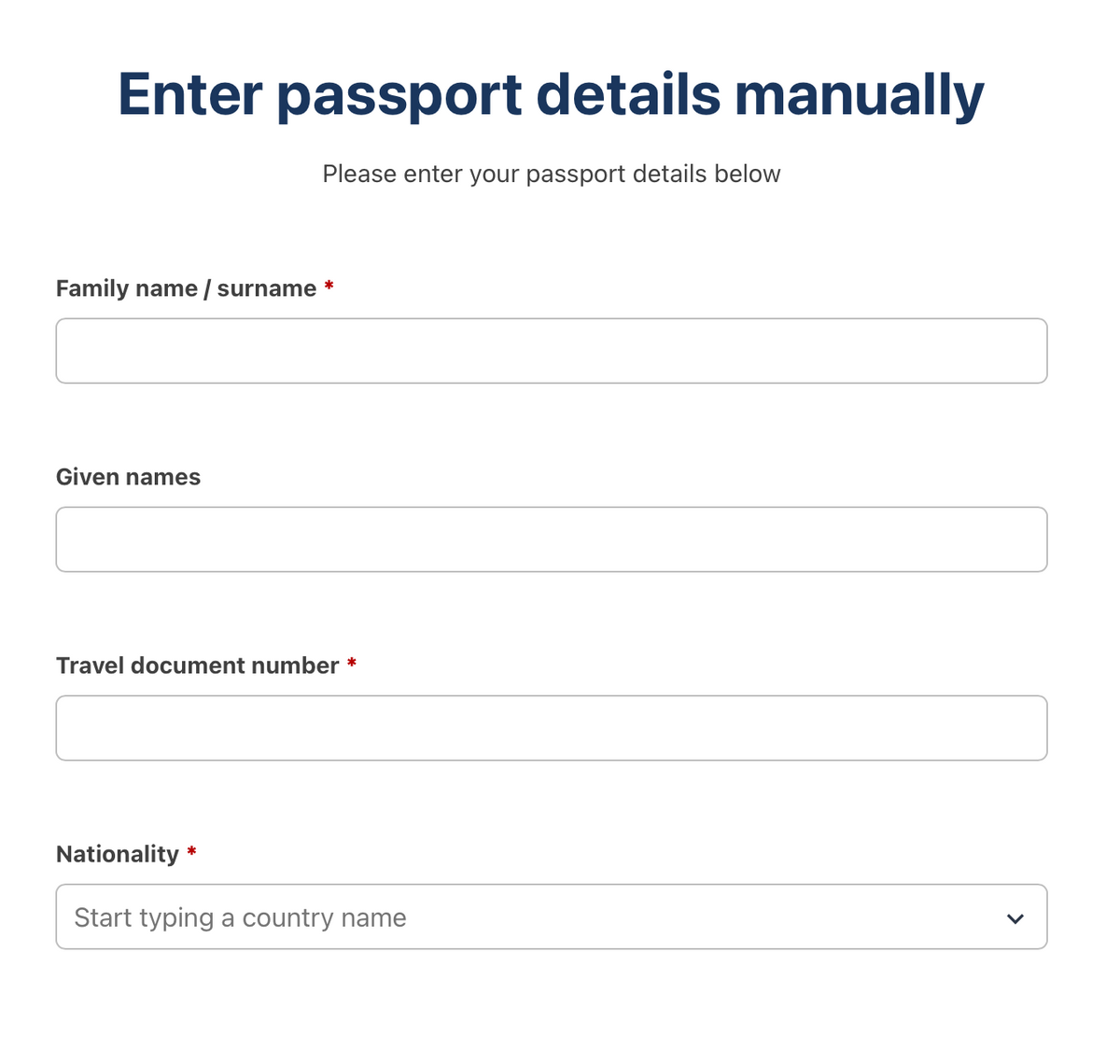 Только после выбора рейса, которым турист прилетает в Австралию, система предлагает внести личные и паспортные данные. Источник: dpd.homeaffairs.gov.au