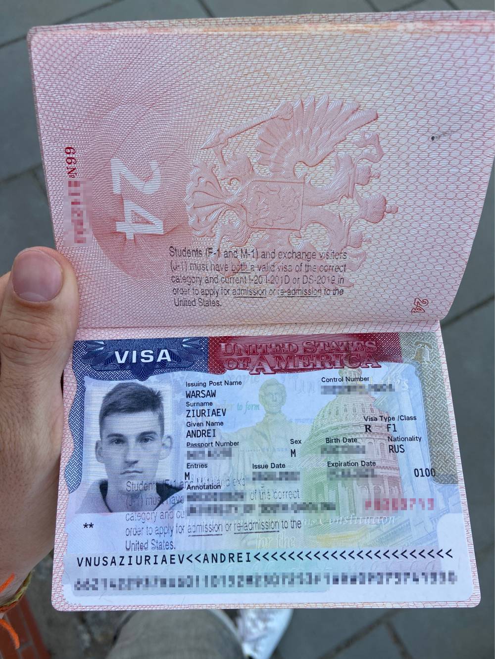 Полученный паспорт с визой