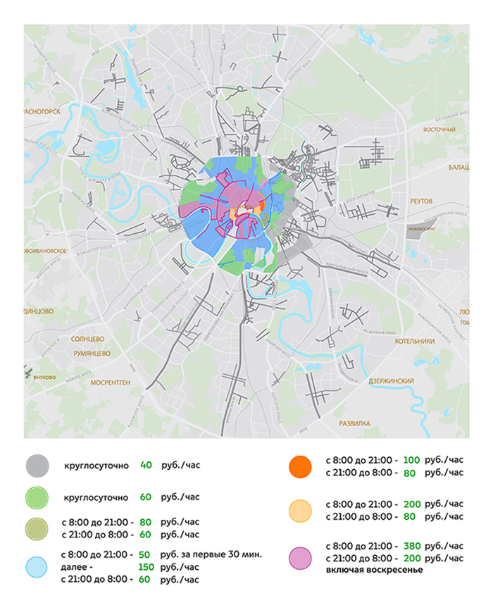 Карта парковок москвы бесплатных в центре москвы