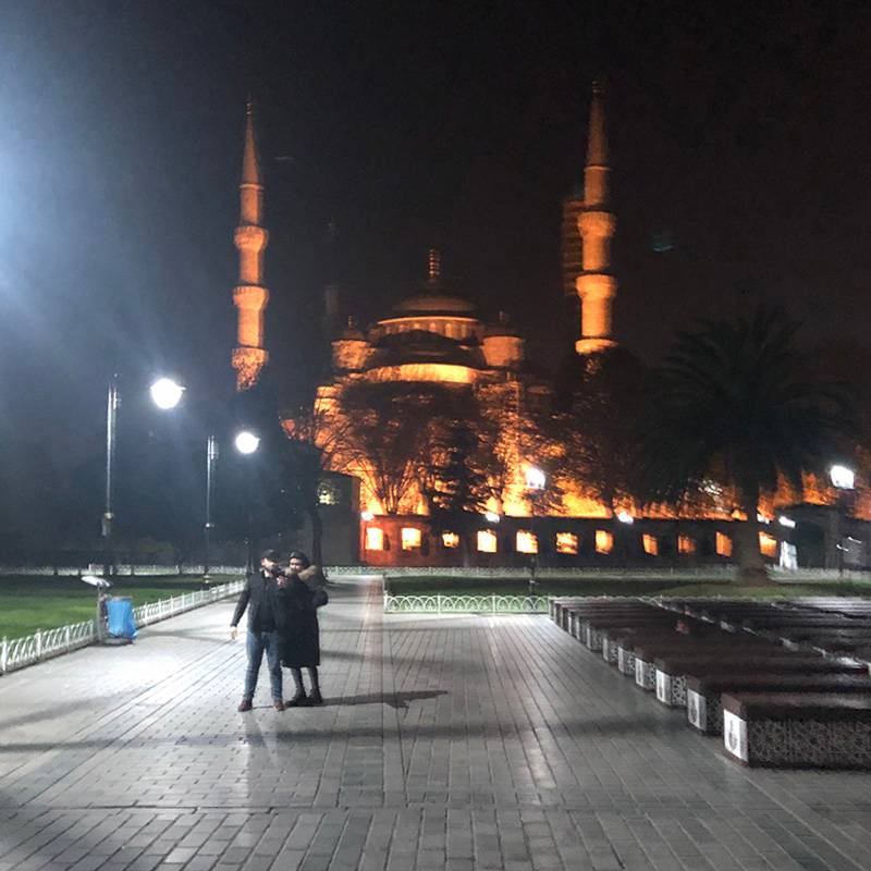 Ночная размазанная Голубая мечеть