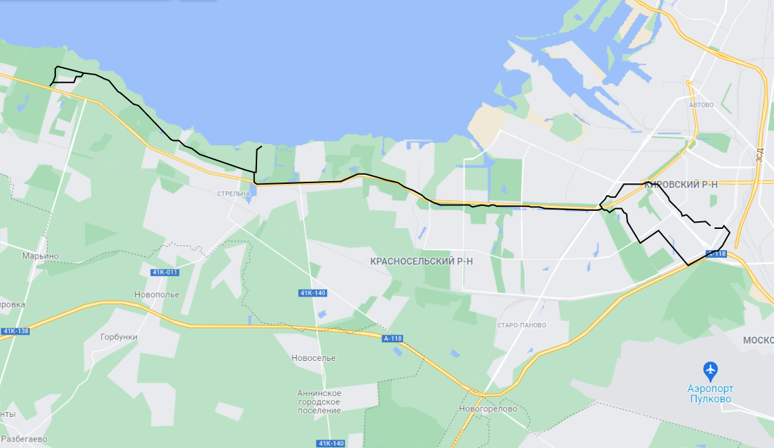 Мой популярный велосипедный маршрут через соседний район в сторону Стрельны и Петергофа. 45 км без&nbsp;выезда на проезжую часть