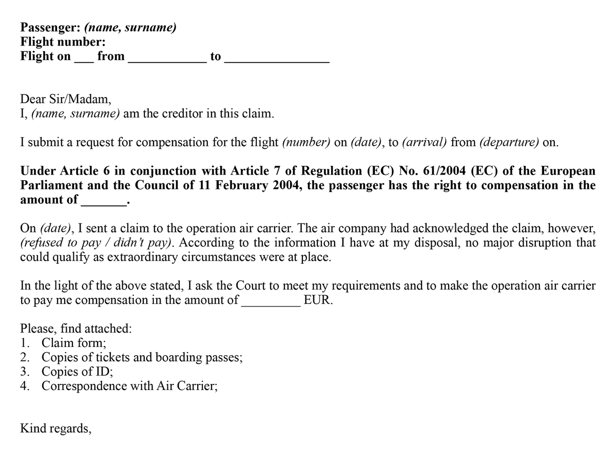 Пример сопроводительного письма в суд