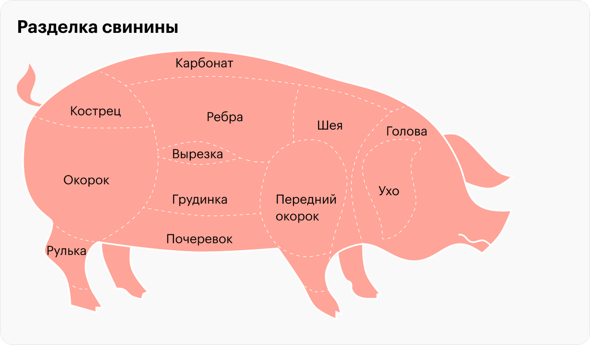 Разделка свинины схема название деталей