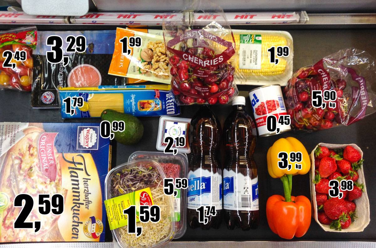 Случайный набор продуктов из супермаркета «Хит» средней ценовой категории