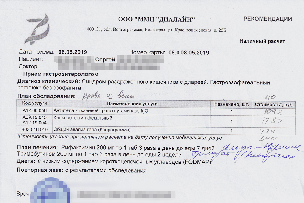 За анализы я заплатил 3406 <span class=ruble>Р</span>. Консультация врача стоила еще 815 <span class=ruble>Р</span>