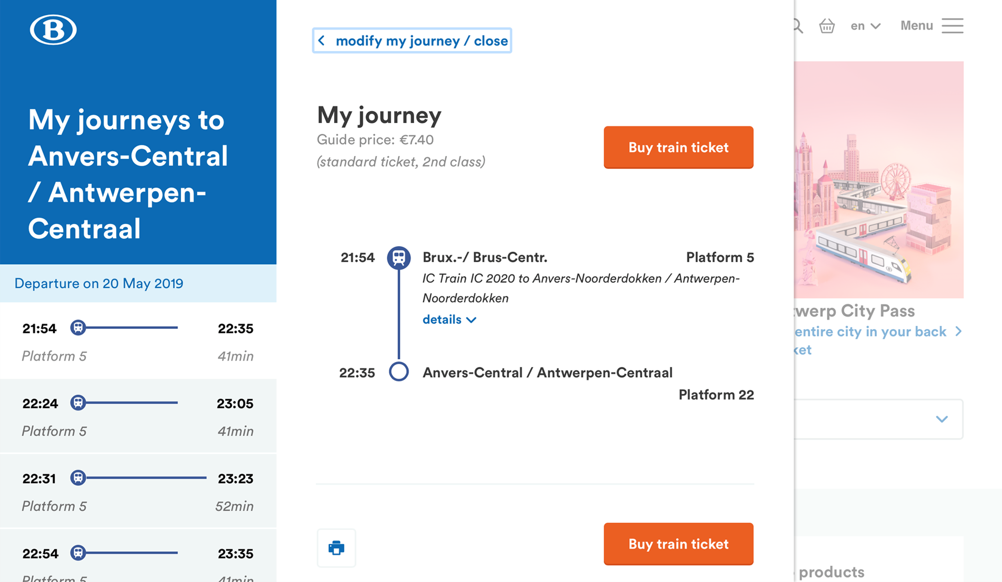 Билет из Брюсселя в Антверпен стоит 7 € (511 <span class=ruble>Р</span>)