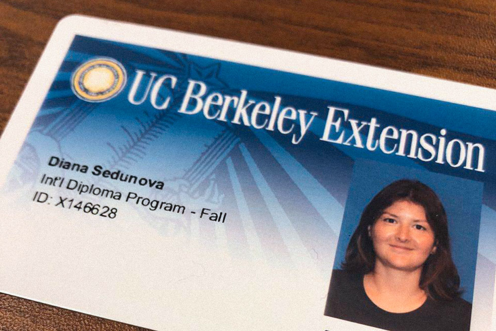 Моя карточка студента UC Berkeley Extension