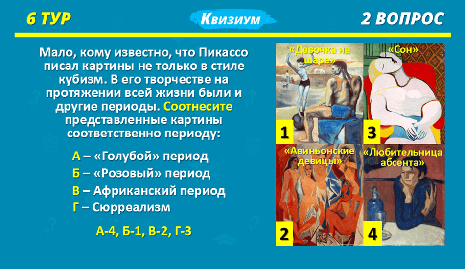В шестом туре — «Ваши ставки, господа!» — нужно не просто угадать ответ, а сделать ставку на него. Если ответ окажется правильным, команда получит балл, если нет — потеряет