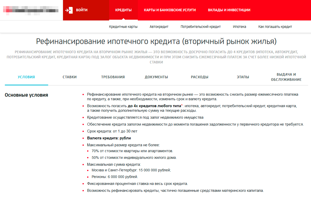 Во вкладке «Условия» перечислены все важные моменты