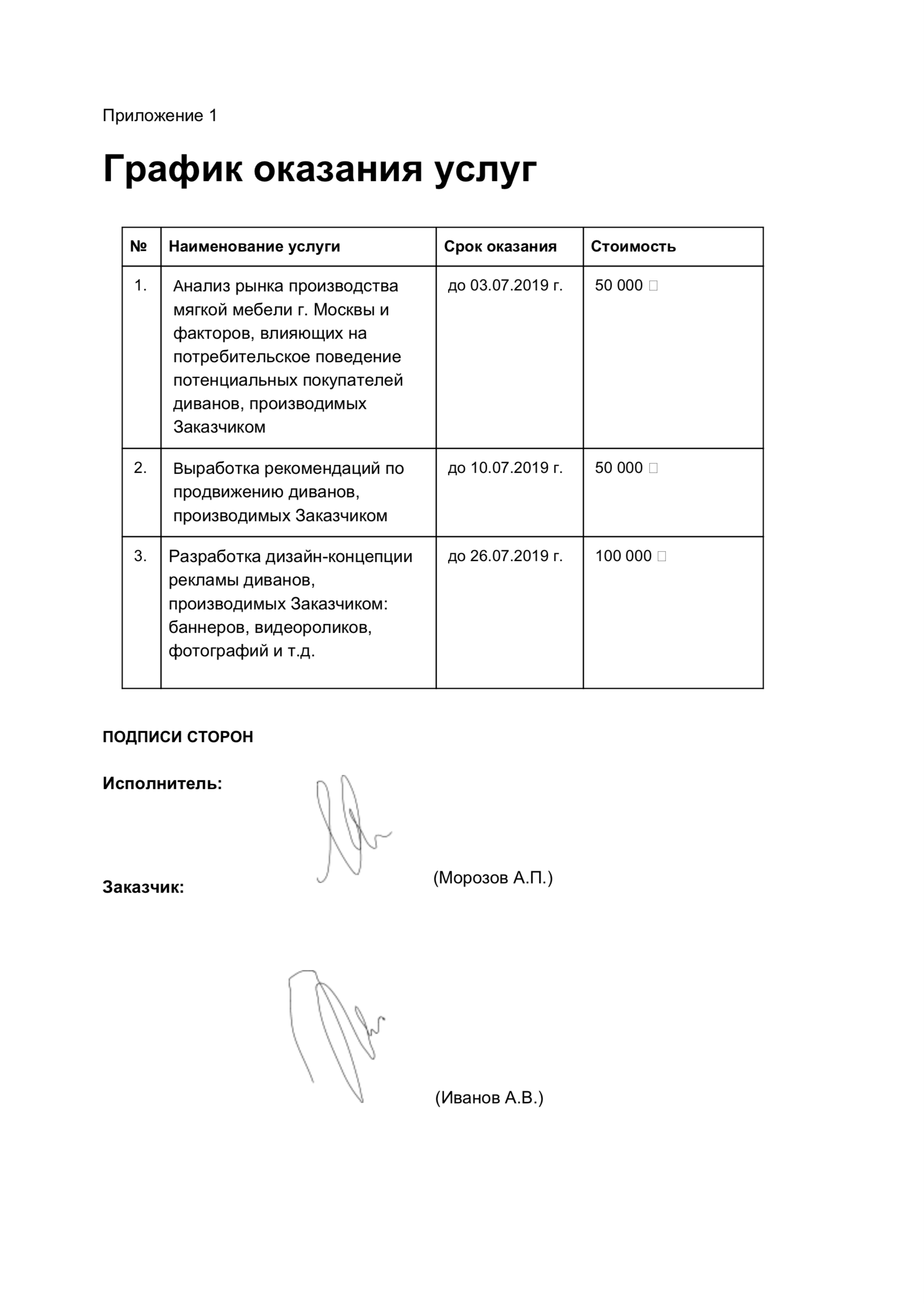 Договор возмездного оказания услуг