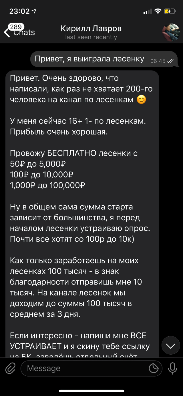 Кирилл пообещал золотые горы. Позабавило, что иногда он обращался ко мне в мужском роде: видимо, вставлял заготовленные фразы
