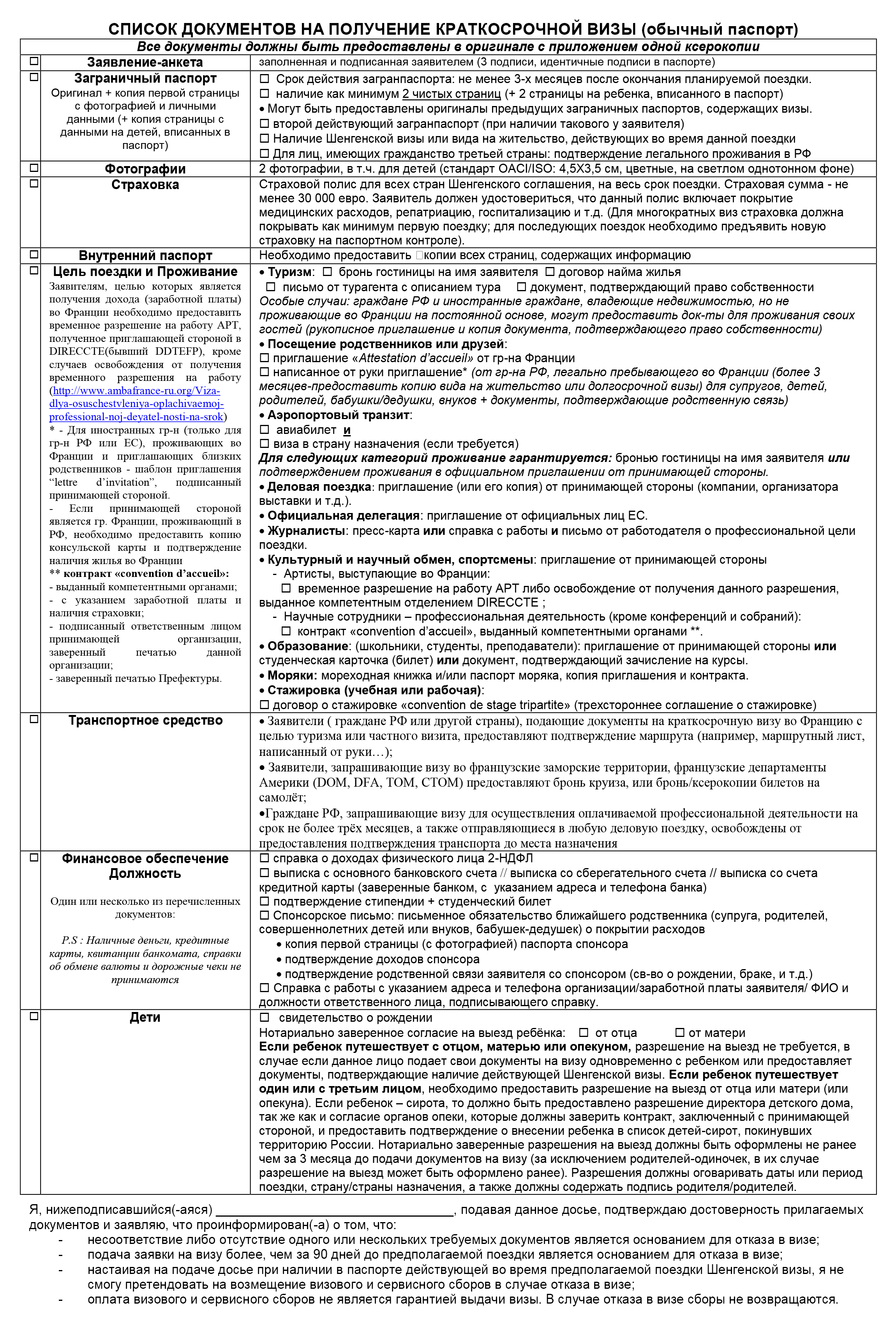 Чтобы уточнить, какие документы нужны для визы DFA, я написал в визовый центр Франции в Санкт-Петербурге по адресу infospb.frru@vfshelpline.com — мне выслали этот список