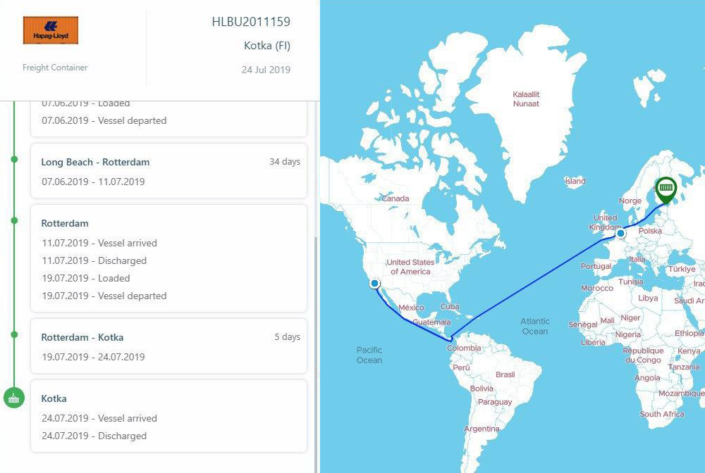 Следил за грузом на cargoloop.com