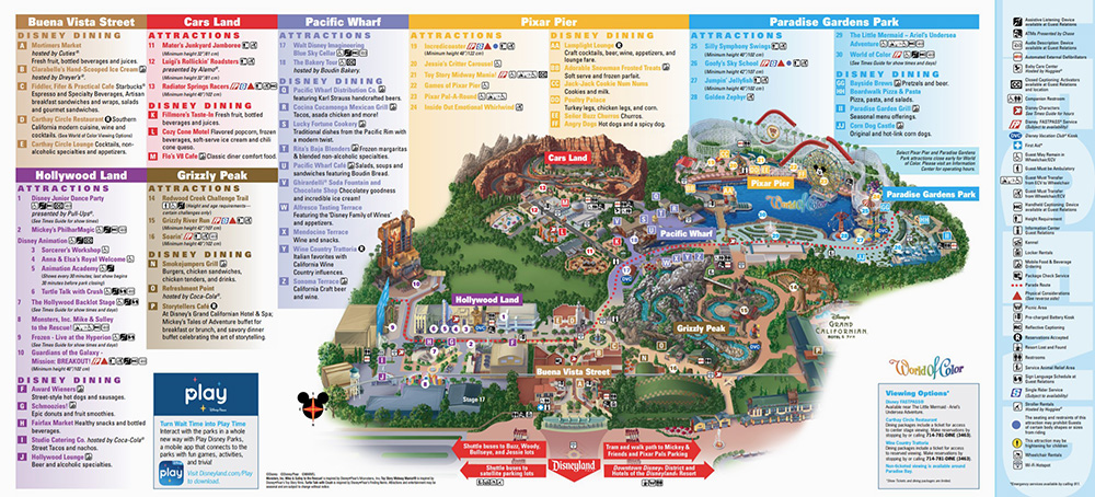 Карта Adventure Park. Диснейленд — это целый мир, для которого явно недостаточно одного дня. За сутки не успеете ничего посмотреть — советую приезжать на 2—3 дня