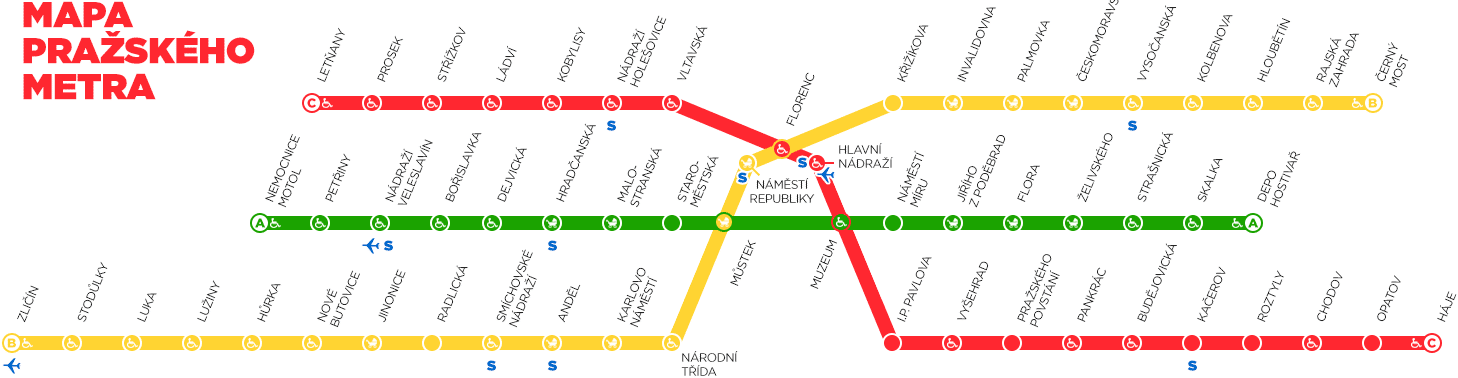 Схема пражской подземки